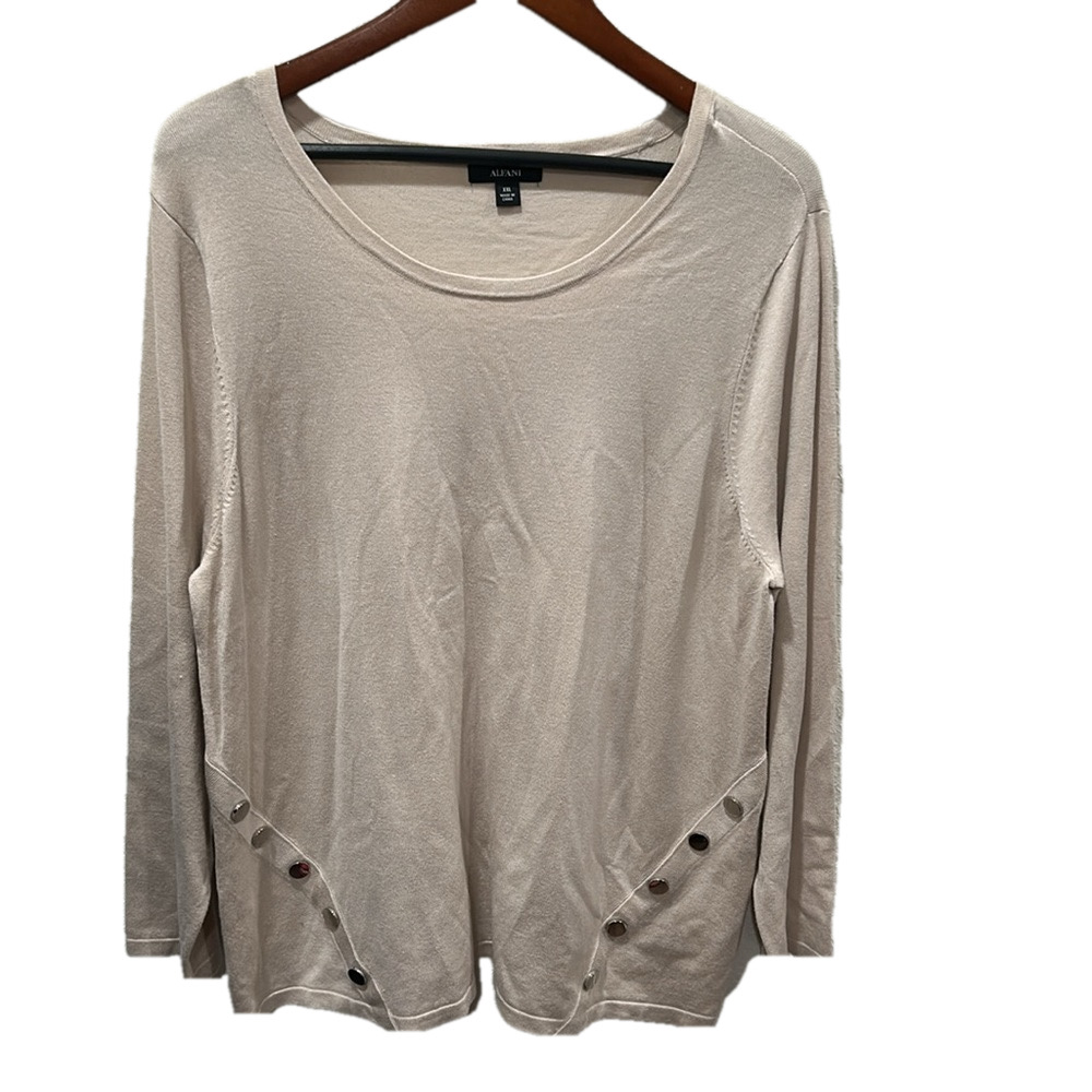 ALFANI polished Beige Top long sleeve size XXL NWT..
